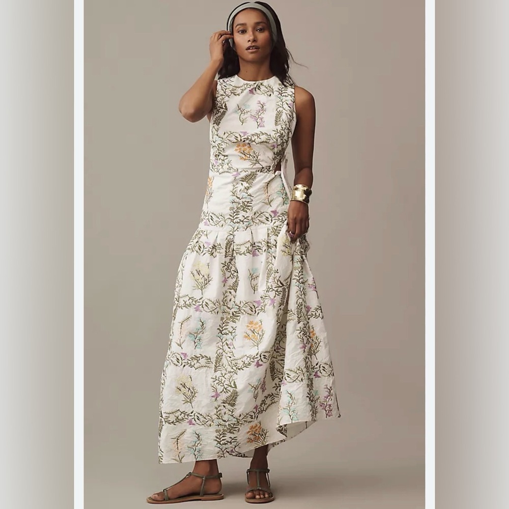 Forever That Girl Drop-Waist Floral Cutout Maxi Dress